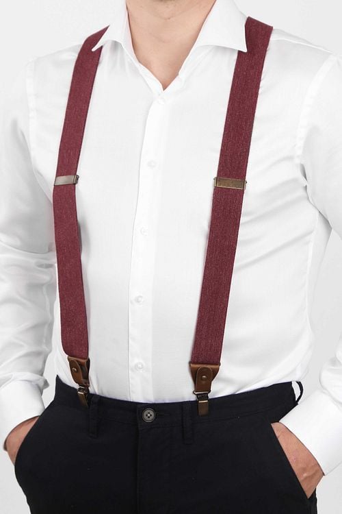 Sir Redman Luxury Suspenders Essential Bordeaux Model / Voorkant
