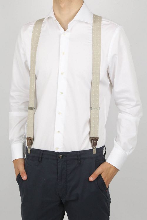 Sir Redman Suspenders Bridal Blossom Taupe Model / Voorkant