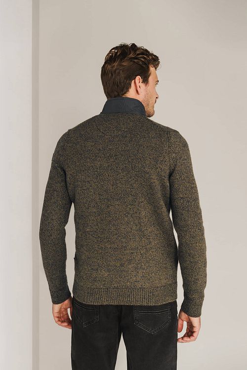 State Of Art Cardigan Zip Structure Brown Model / Achterkant