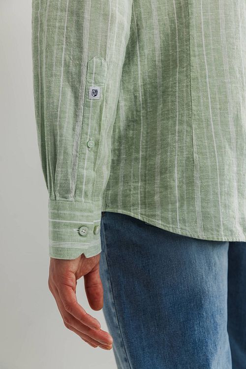 State of Art Chemise Rayure verte Model / Detail