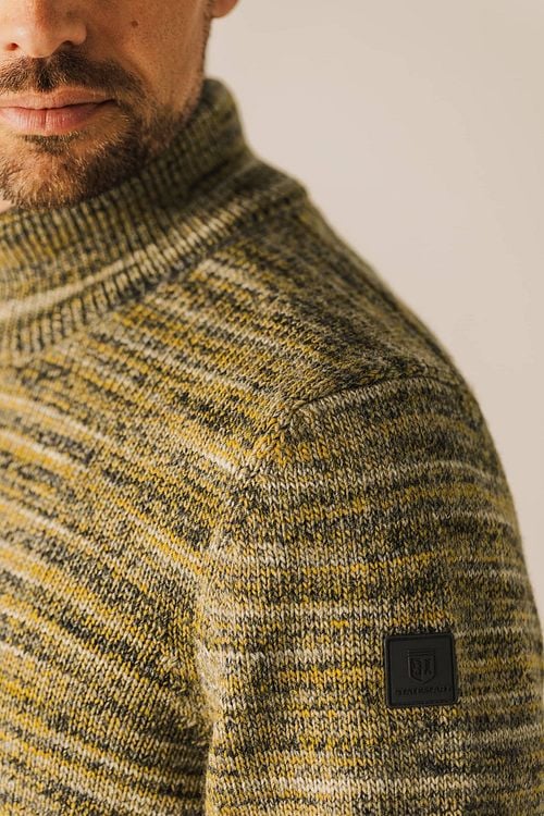 State Of Art Half Zip Pullover Melange Yellow Model / Detail