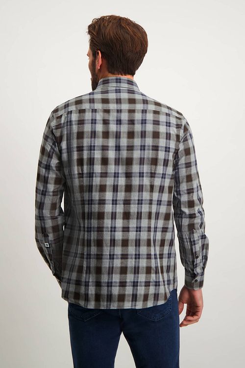 State Of Art Hemd Kariert Grau Model / Achterkant