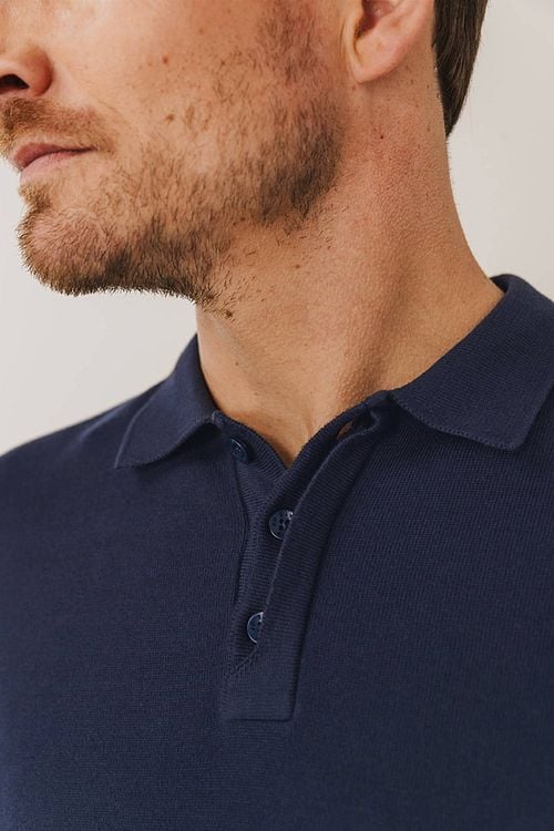 State of Art Polo Knitted Navy Model / Detail