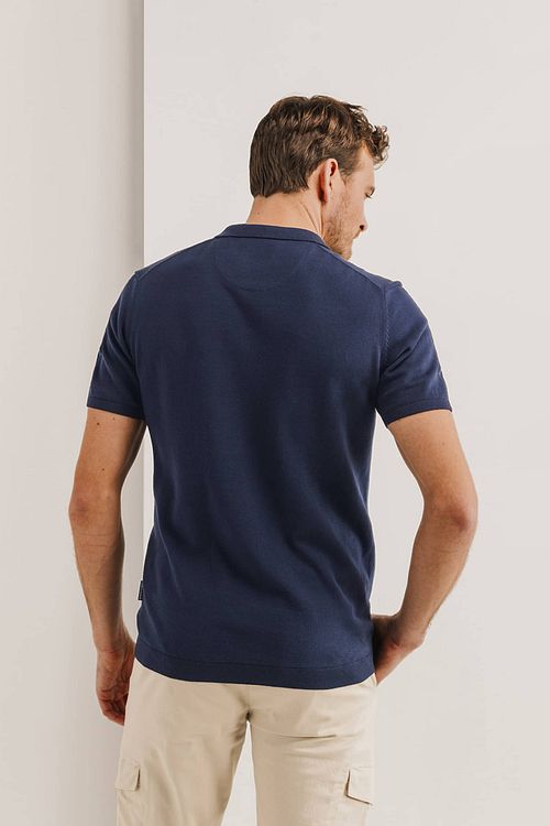 State of Art Polo Knitted Navy Model / Achterkant