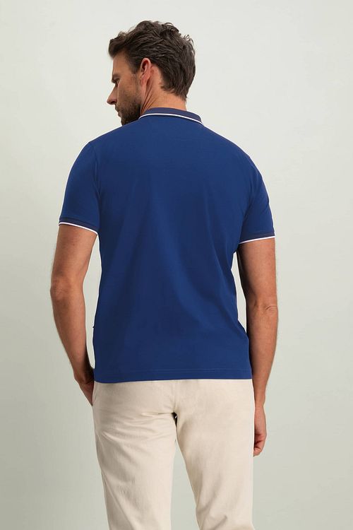 State Of Art Jersey Polo Shirt Dark Blue Model / Achterkant
