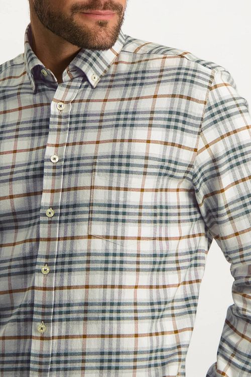 State Of Art Shirt Checks Greige Model / Detail