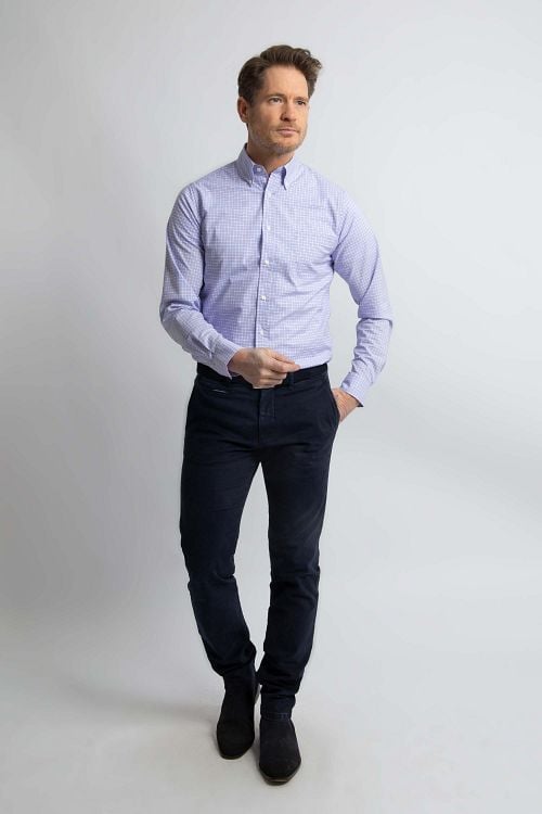Steppin' Out Hemd Karos Blau Rot Model / Voorkant