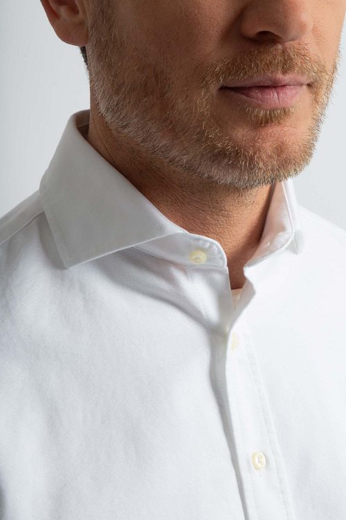Steppin' Out Hemd Oxford Wit Model / Detail