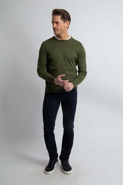 Steppin' Out Pullover Cotton Cashmere Olive Green Model / Voorkant
