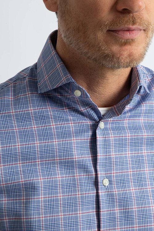 Steppin' Out Shirt Checks Blue Model / Detail