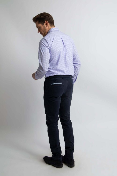 Steppin' Out Shirt Checks Blue Red Model / Achterkant
