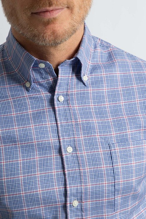Steppin' Out Shirt Checks Blue Red Model / Detail