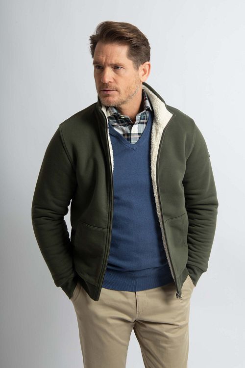 Steppin' Out Strickjacke Teddy Grün Model / Voorkant