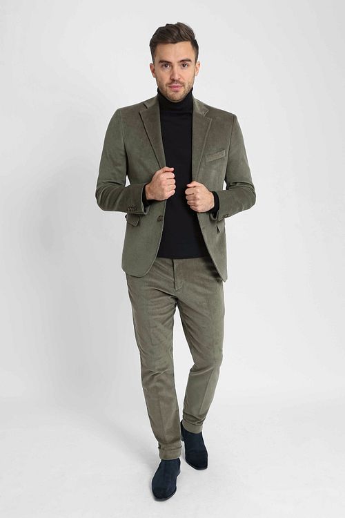 Suitable Corduroy Suit Green Model / Voorkant