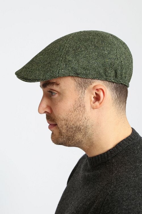 Suitable Flat Cap Groen Model / Zijkant