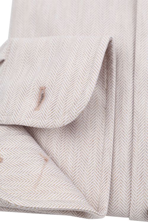Suitable Herringbone Shirt Sand Product / Detail