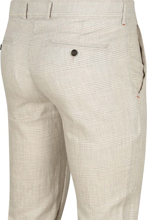 Suitable Chino Linen Blend Karos Beige Product / Detail