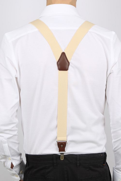 Suitable Luxe Suspenders Ecru Model / Achterkant