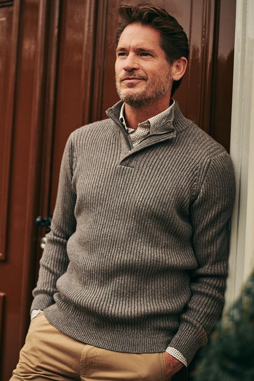 Suitable Mou Half Zip Pullover Anthrazit Model / Voorkant