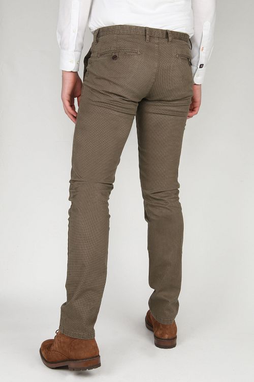 Suitable Pantalon Chino Sartre Taupe Model / Achterkant