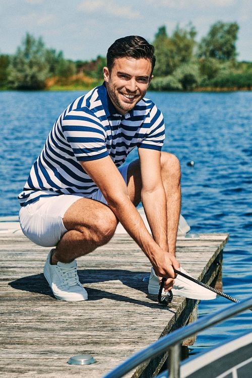 Suitable Balky Polo Shirt Navy Model / Voorkant with Bram