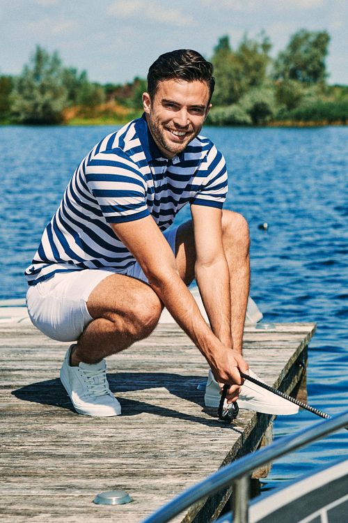 Suitable Balky Poloshirt Navy Model / Voorkant mit Bram