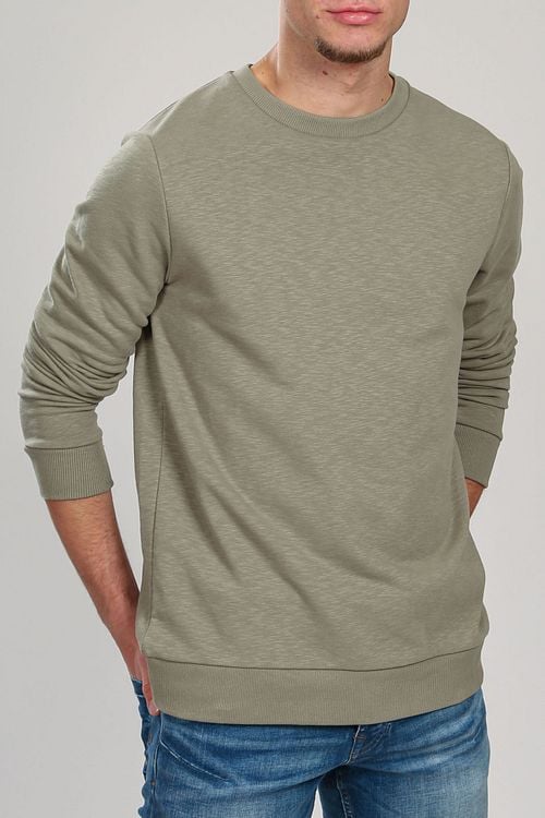 Suitable Respect Sweater Jerry Taupe Model / Voorkant