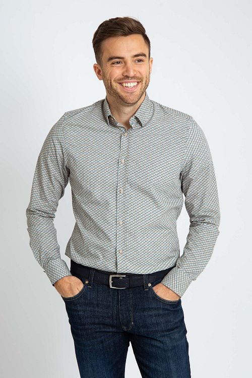 Suitable Shirt Print Blue Model / Voorkant with Bram