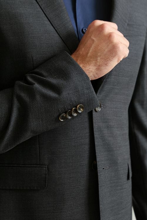 Suitable Strato Toulon Suit Wool Anthracite Model / Detail