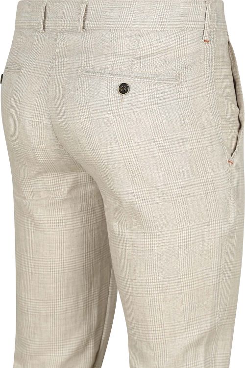 Suitable Chino Linen Blend Checks Beige Product / Detail