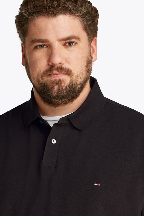 Tommy Hilfiger Big & Tall Polo Shirt Black Model / Detail