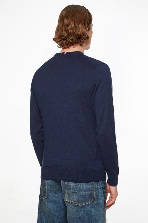Tommy Hilfiger Pullover Cotton Kashmir Navy Model / Achterkant