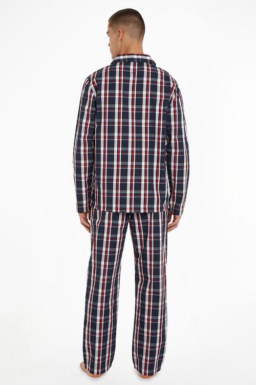 Tommy Hilfiger Pyjama Set Plaid Dark Blue Model / Achterkant