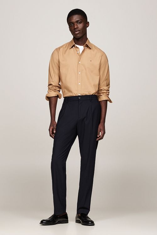 Tommy Hilfiger Shirt Brushed Beige Model / Voorkant