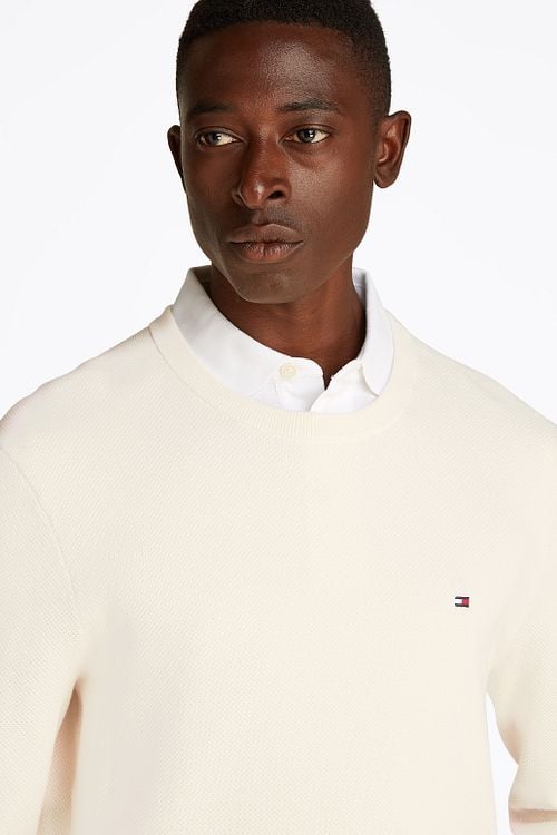 Tommy Hilfiger Structure Pullover Off White Model / Detail
