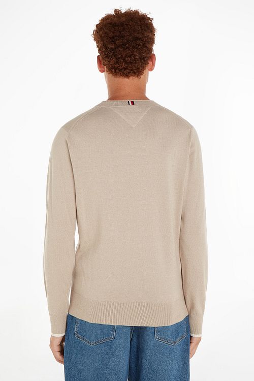 Tommy Hilfiger Trui Beige Mouliné Model / Achterkant