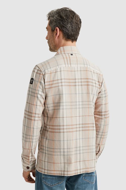 Vanguard Overshirt Checks Beige Model / Voorkant