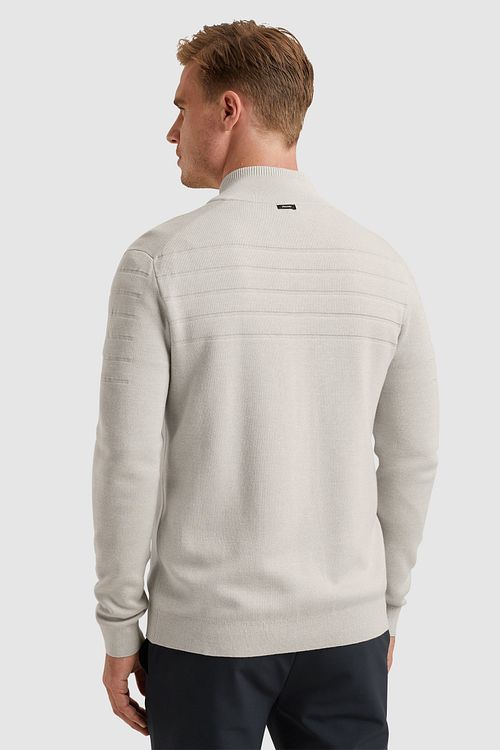 Vanguard Cardigan Cotton Modal Blend Beige Model / Achterkant