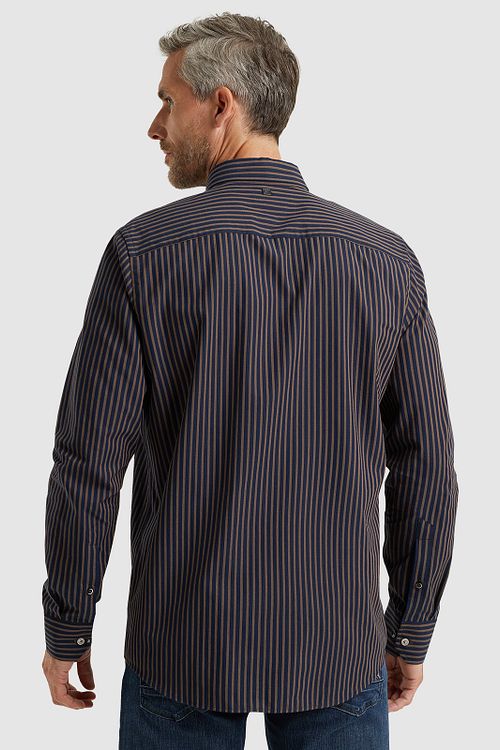 Vanguard Chemise Rayures Marine Marron Model / Achterkant
