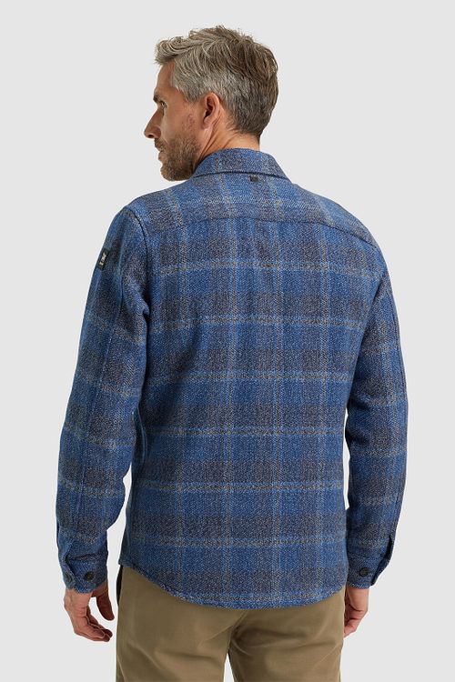 Vanguard Overshirt Brushed Checks Blue Model / Achterkant