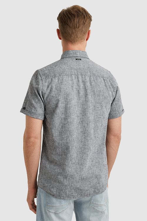 Vanguard Short Sleeve Shirt Linen Antrhacite Model / Achterkant