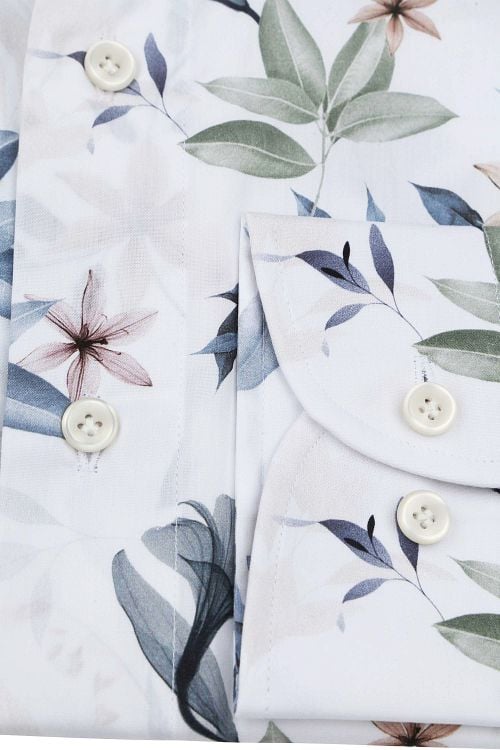 Profuomo Shirt Floral Print White Product / Detail