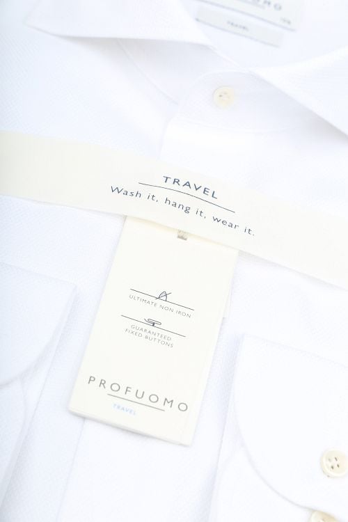 Profuomo Shirt Extra Lange Mouwen Travel Wit Product / Detail