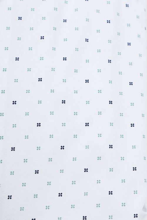 Olymp Luxor Overhemd Stretch Print Wit Product / Detail