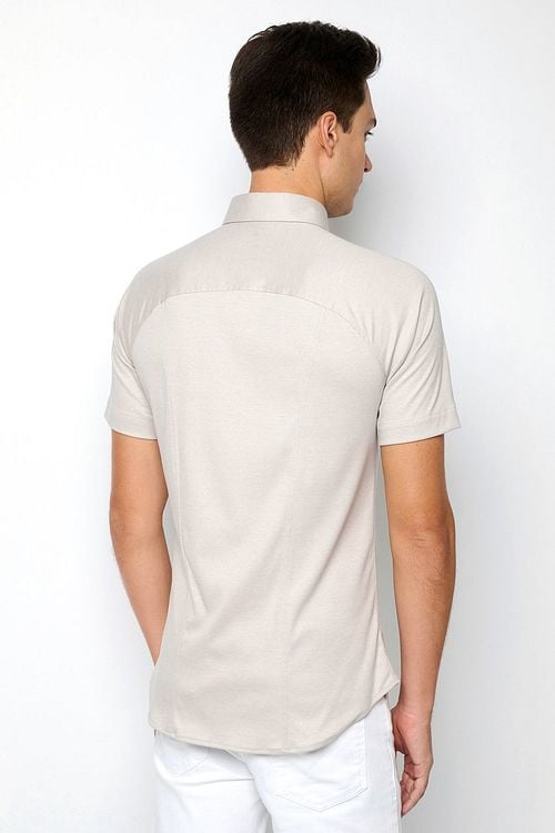 Desoto Short Sleeve Jersey Shirt Beige Model / Achterkant