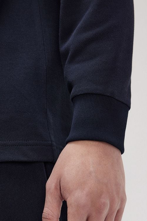 Fred Perry Langarm-Poloshirt Navy 238 Model / Detail