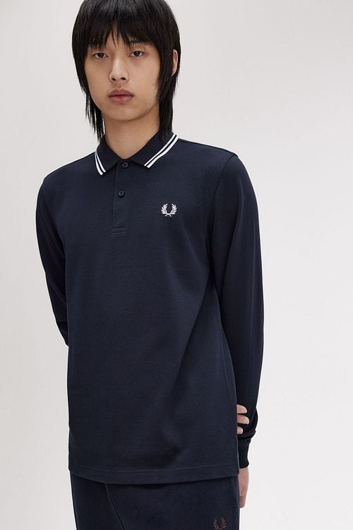 Polo à manches longues Fred Perry Marine 238 Model / Voorkant