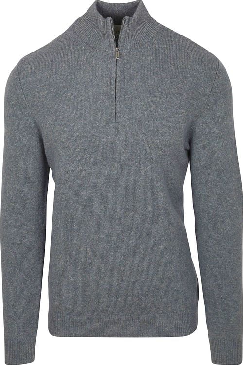 Profuomo Half Zip Pullover Wol Blend Blauw Product