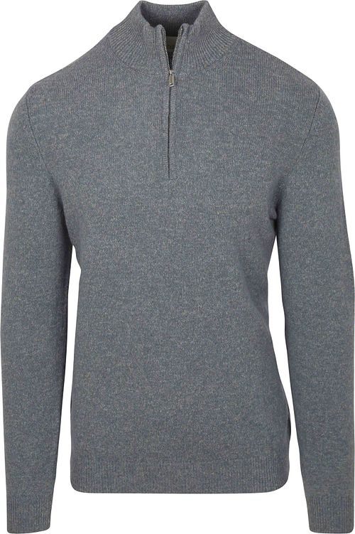 Profuomo Half Zip Pullover Wool Blend Blue Product