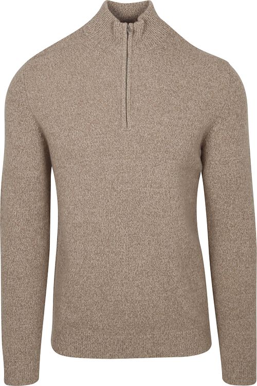 Profuomo Half Zip Pullover Wool Blend Sand Product